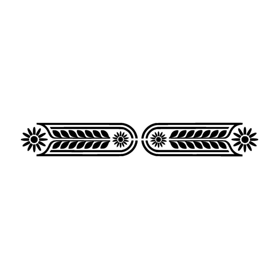 Floral Divider Ornament, in Black White vector