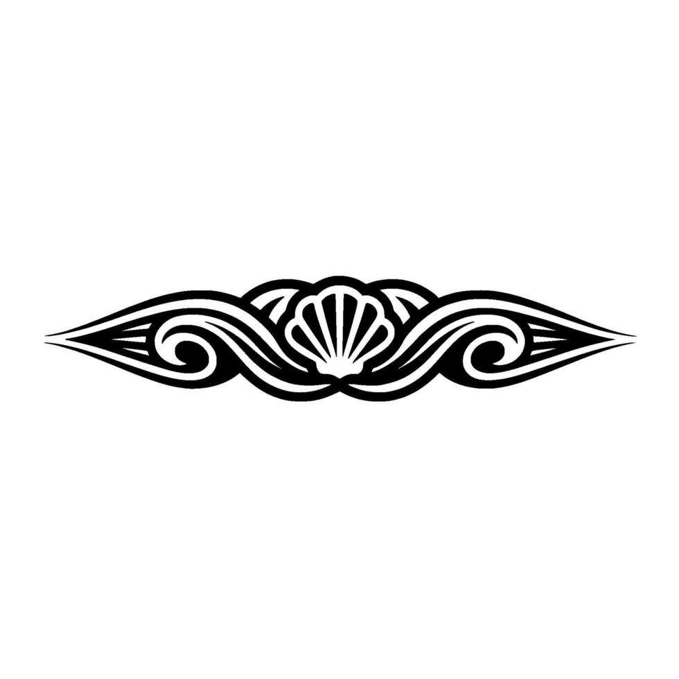 Elegant Black White Seashell Ornament vector