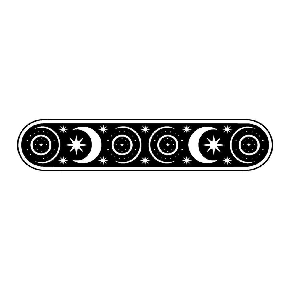 Celestial Border Moon, Stars, and Circles vector