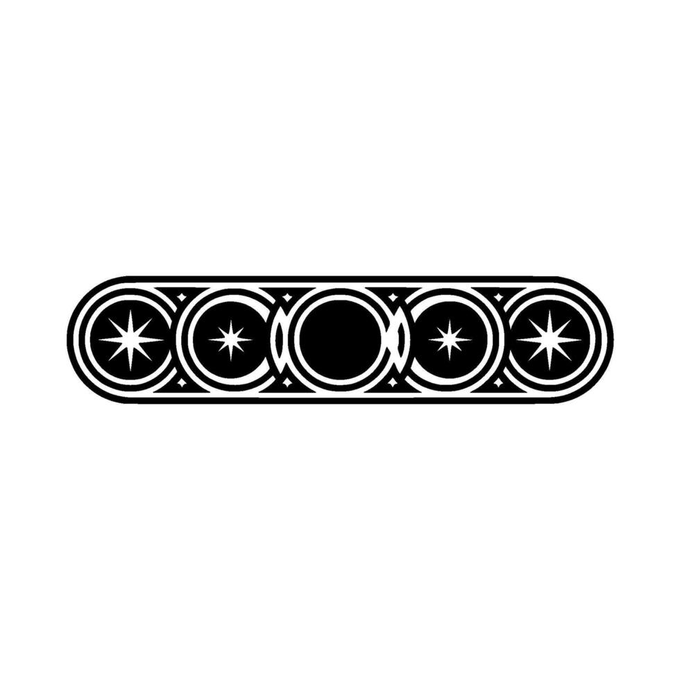 Geometric Black and White Ornamental, Border vector