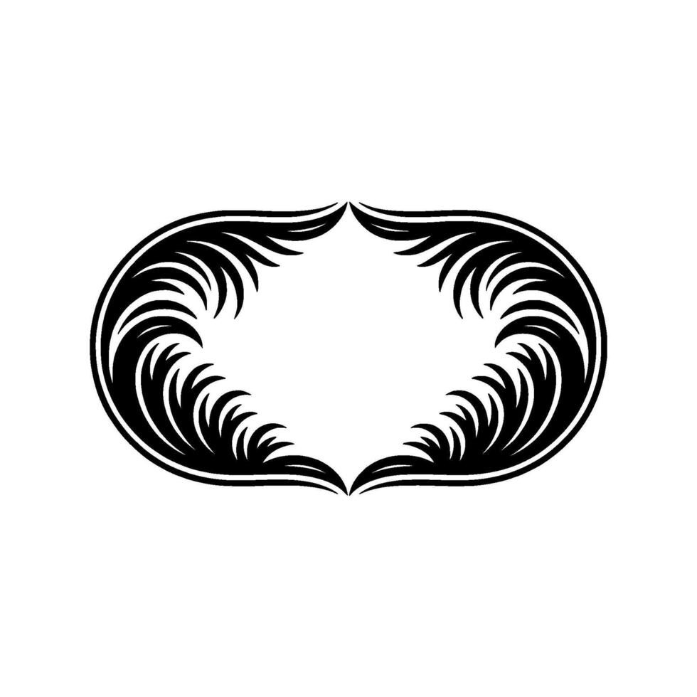 Black White Ornamental Frame Element vector