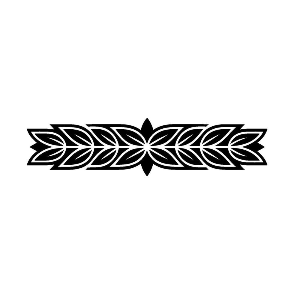 Elegant Black and White Leaf Ornament - Minimalist Decorative Element vector