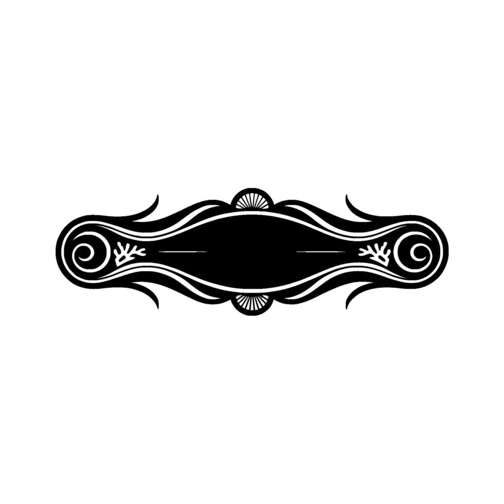 Elegant Black Oval Frame with Ornate Swirls, Art Deco Style vector