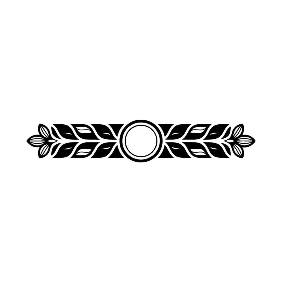 Elegant Black Leaf Element, Minimalist Floral Border vector