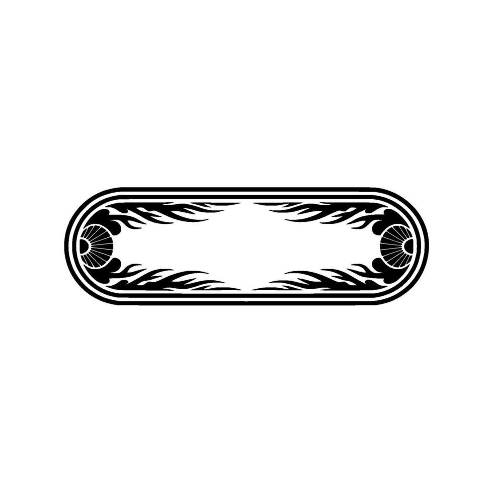 Black Tribal Frame Ornament on White Elegant for Resources vector