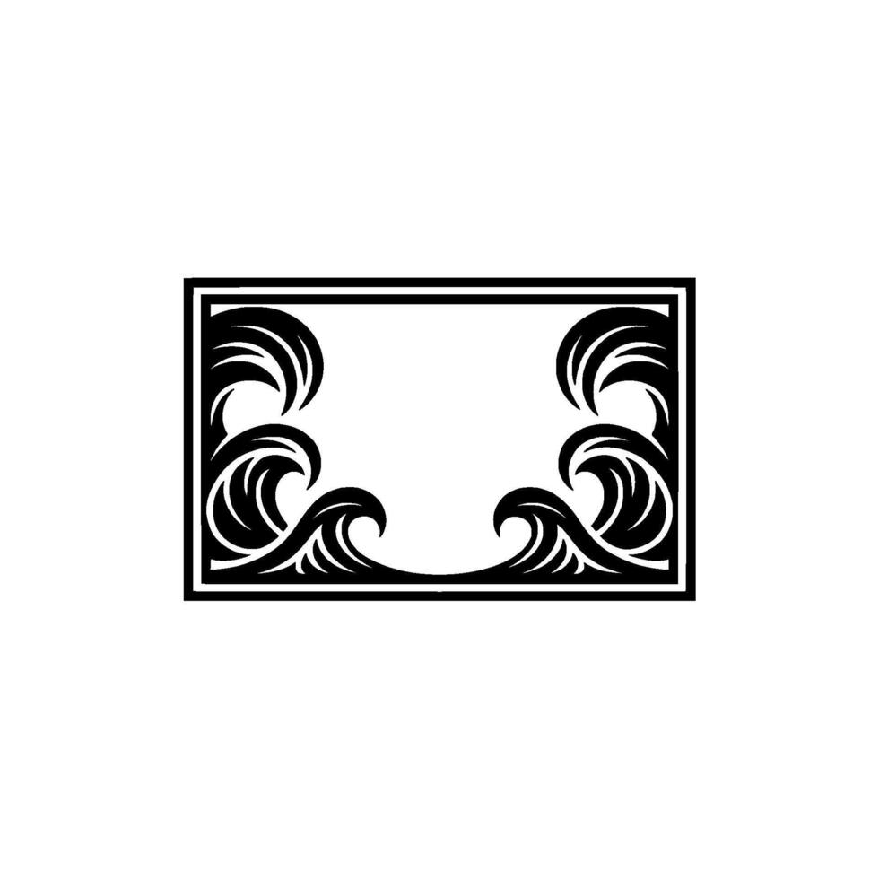 Elegant Wave Frame, Decorative Border for , Minimalist Art vector