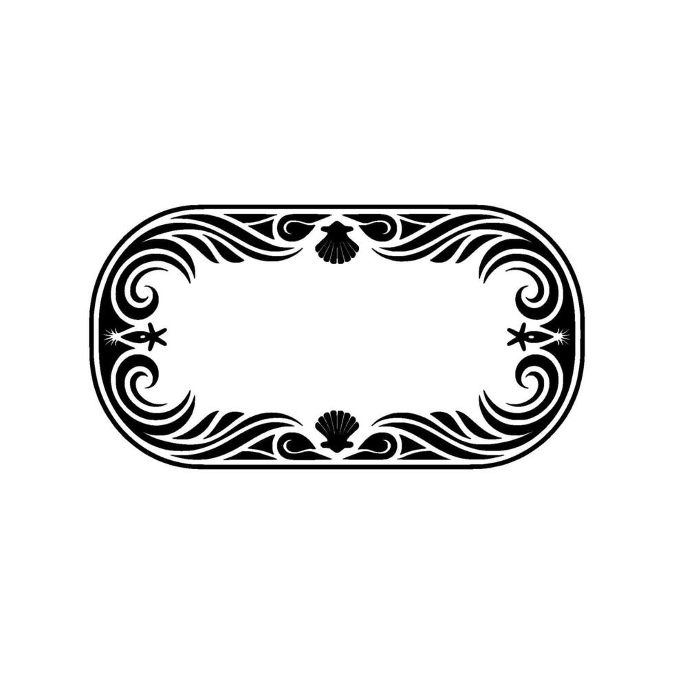 Elegant Black White Coastal Frame vector