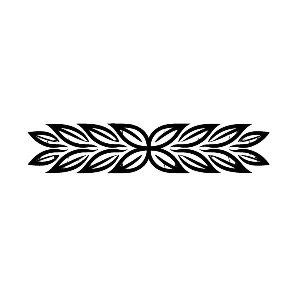 Elegant Geometric Leaf Border, Minimalist Black Gray vector