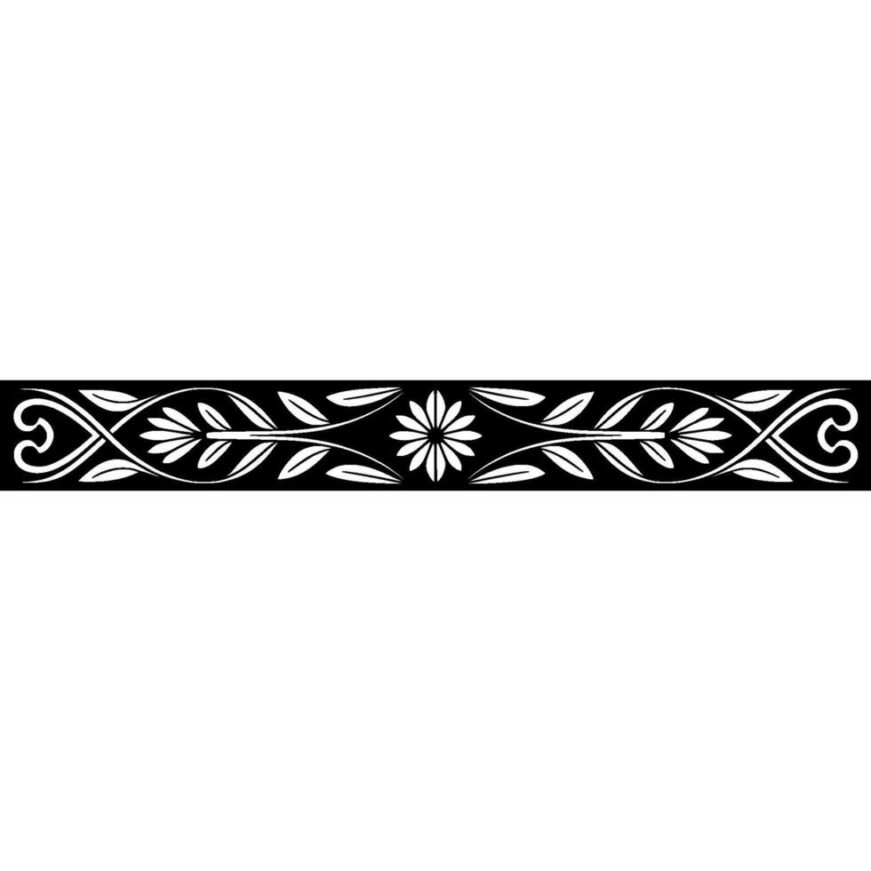 Elegant Black- and White, Floral, Border vector