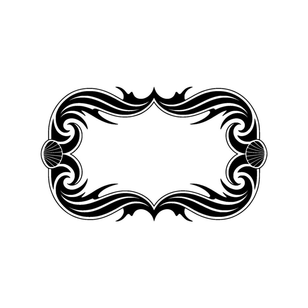 Ornamental Art Deco Frame, Black on White, Element vector