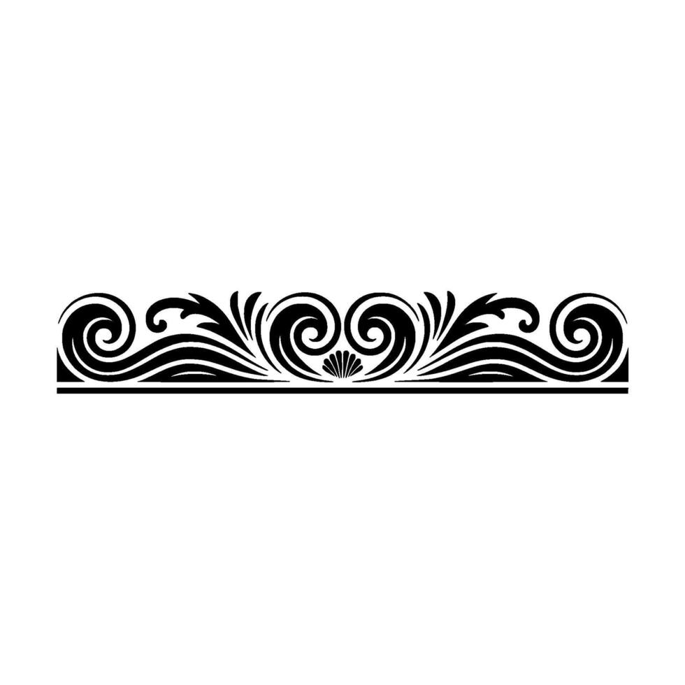 Elegant Black Ornamental Border, Element vector