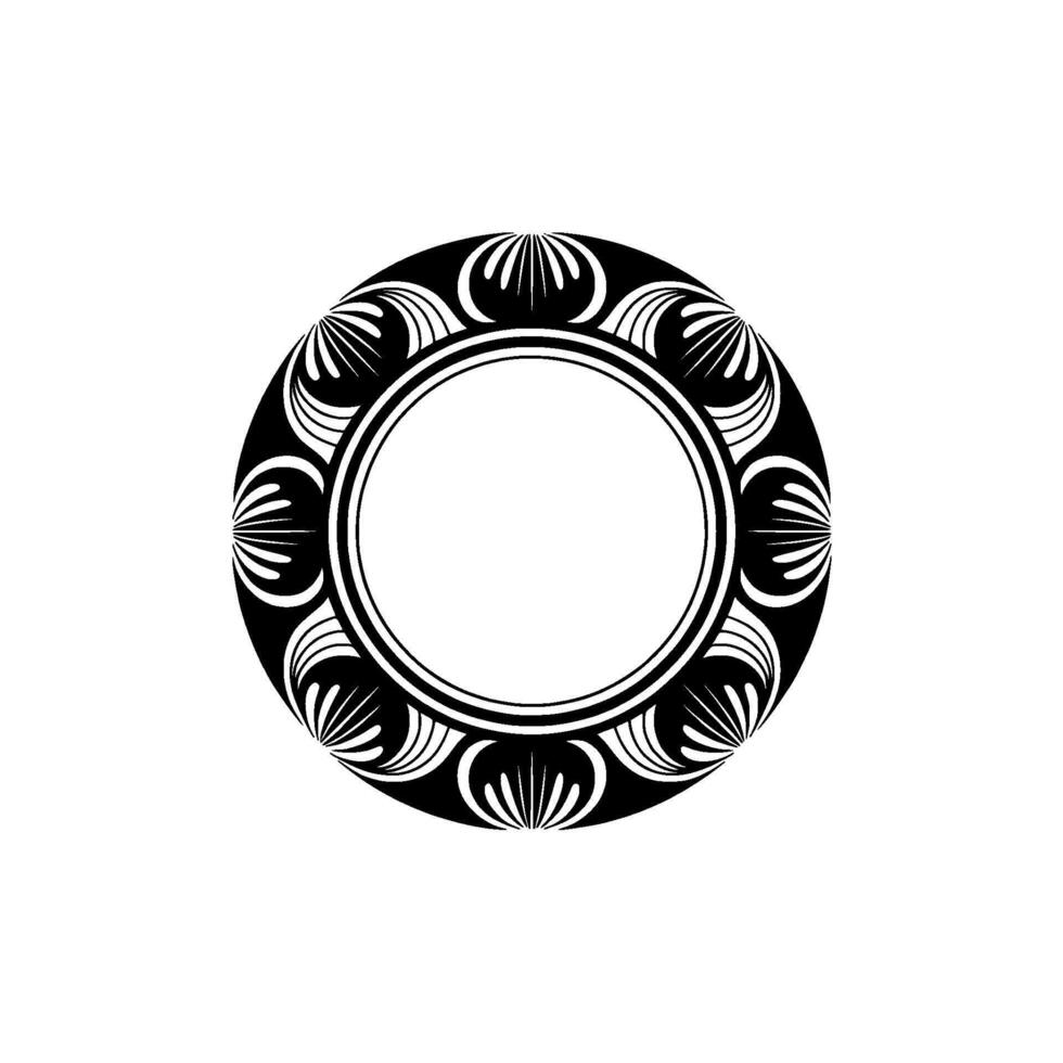 Elegant Black White Circular Ornament - Decorative , Invitation vector
