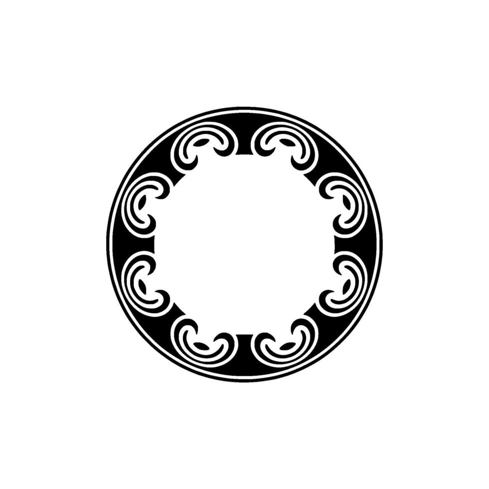 Elegant Decorative Black Circle Frame on White Background vector