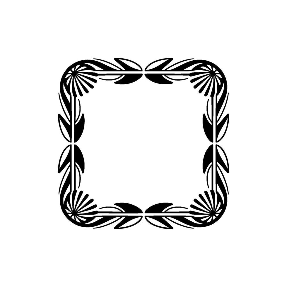 Elegant Art Deco Frame with Floral Motif on White Background vector