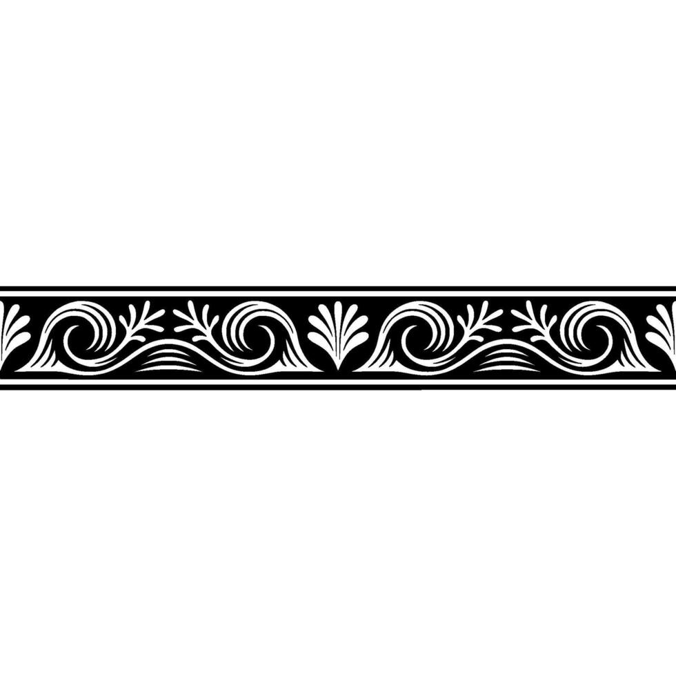 Elegant Ornamental Border Swirls and Flourishes on a White Background vector