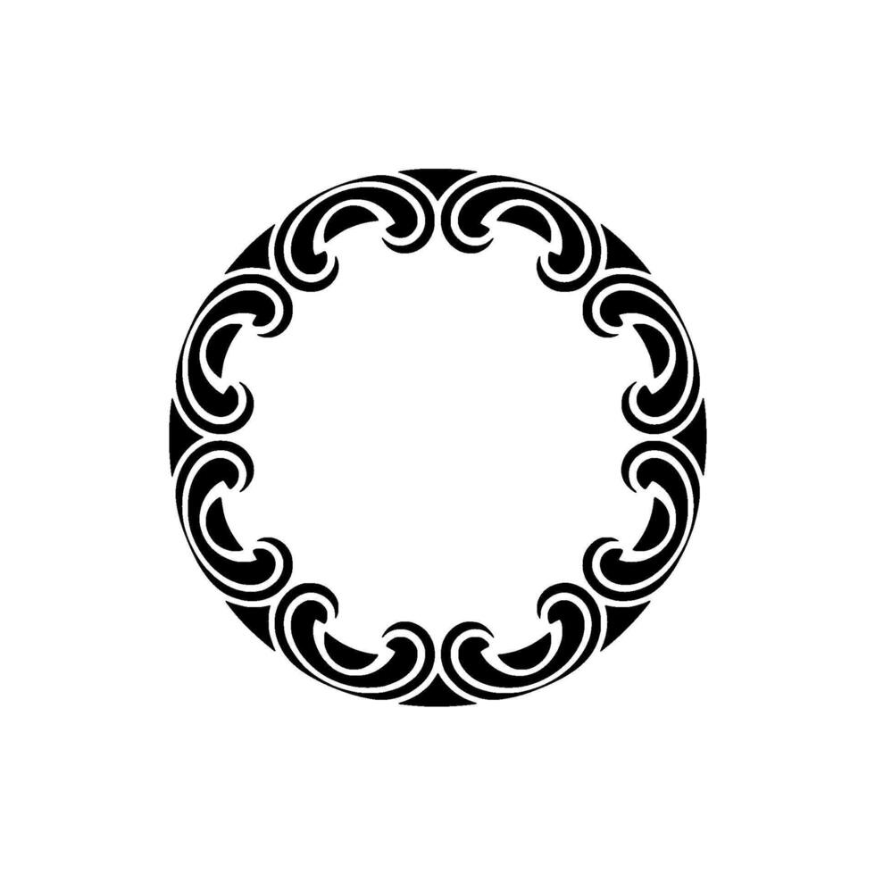Ornamental Circle - Elegant Black Scroll Border on White Background vector
