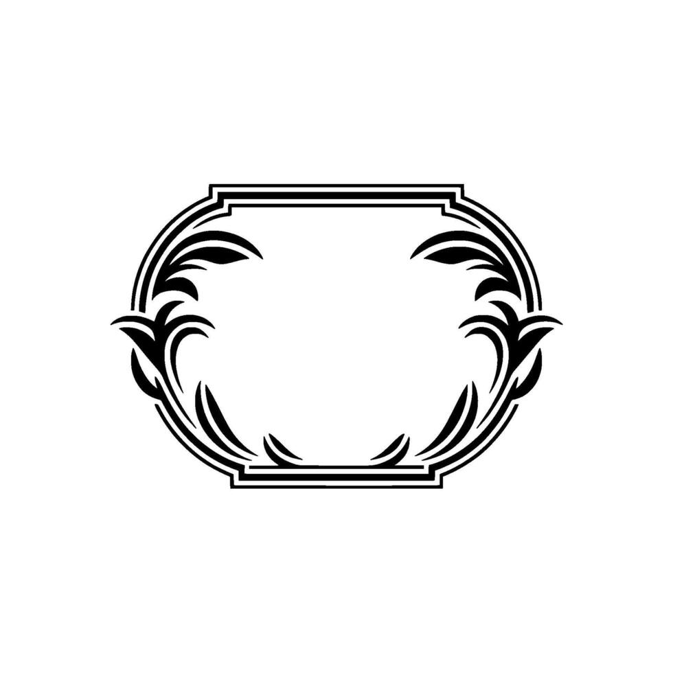 Elegant Black White Floral Frame ,, Illustration vector