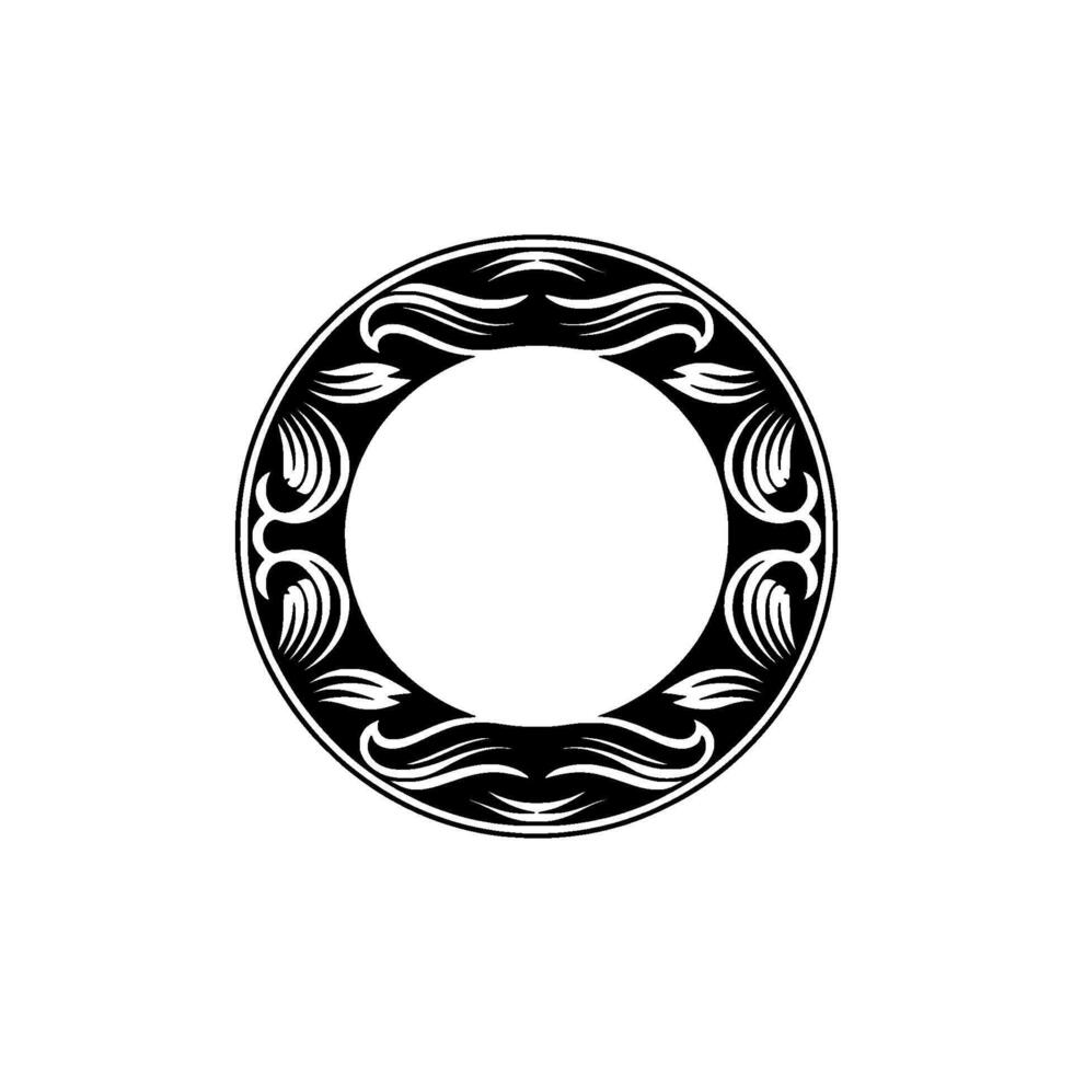 Elegant Black and White Circular Ornamental Element vector