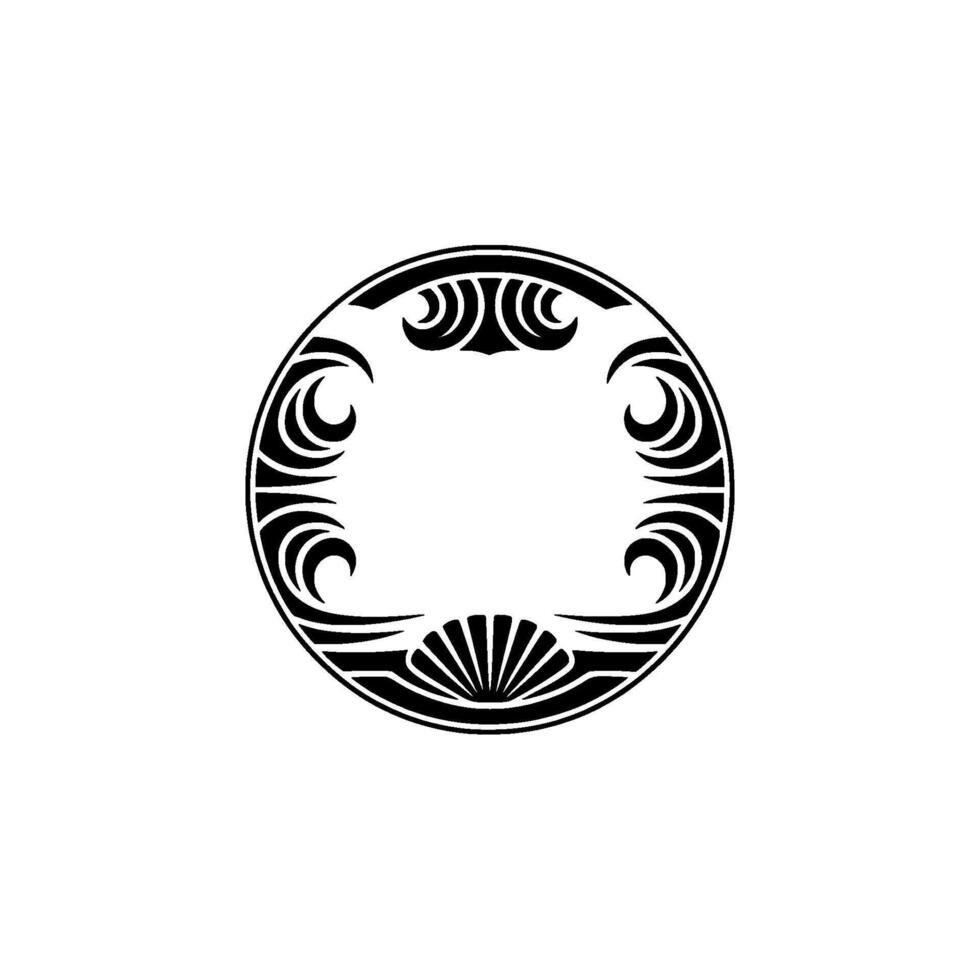 Elegant Black and White Art Deco Circle Frame vector