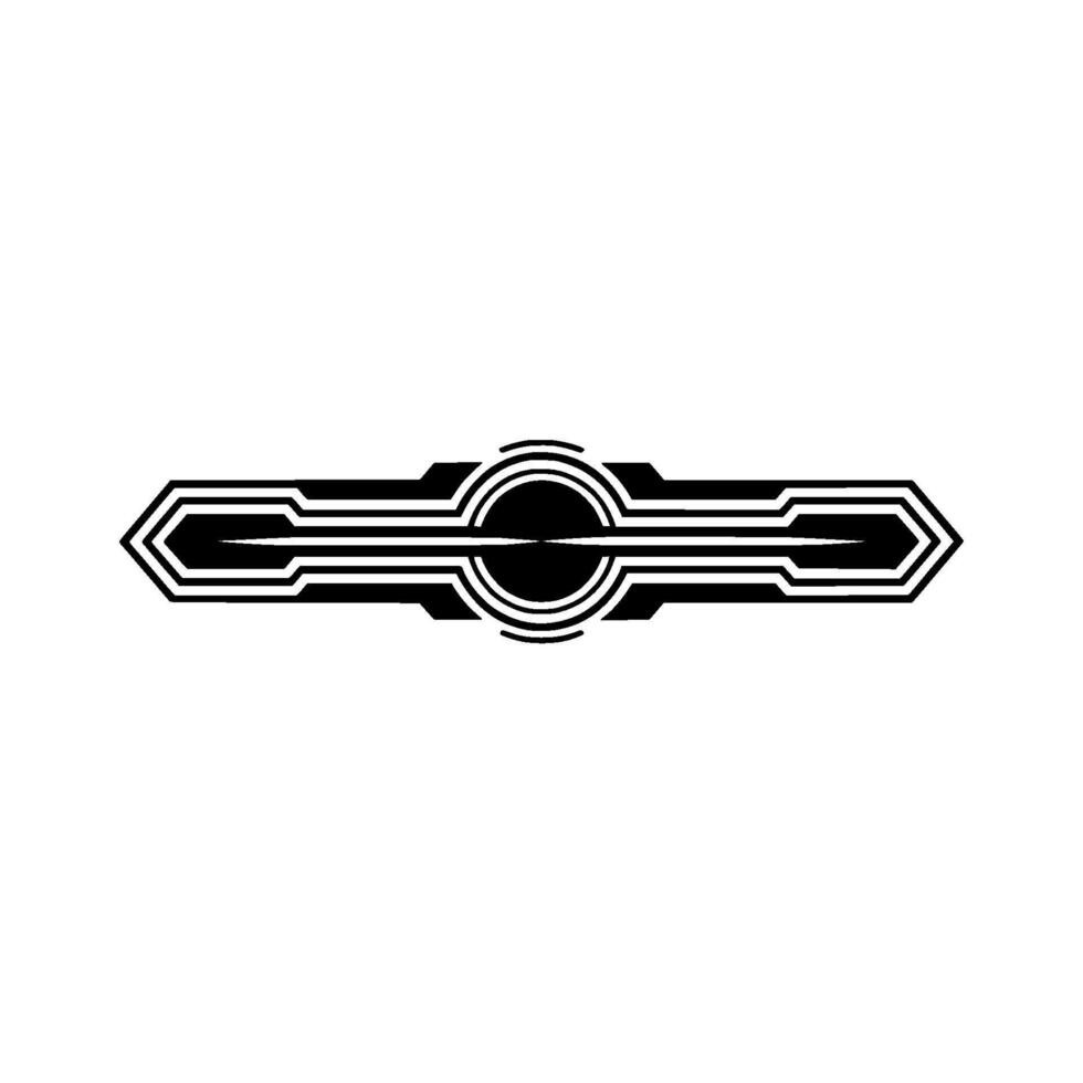 Geometric Tech Element, Black White Modern Style vector