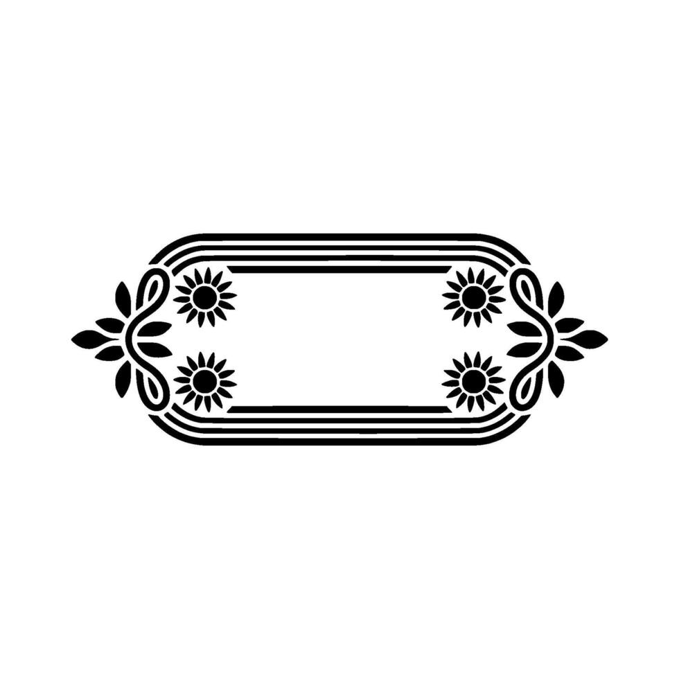 Elegant Floral Frame -, Black and White vector