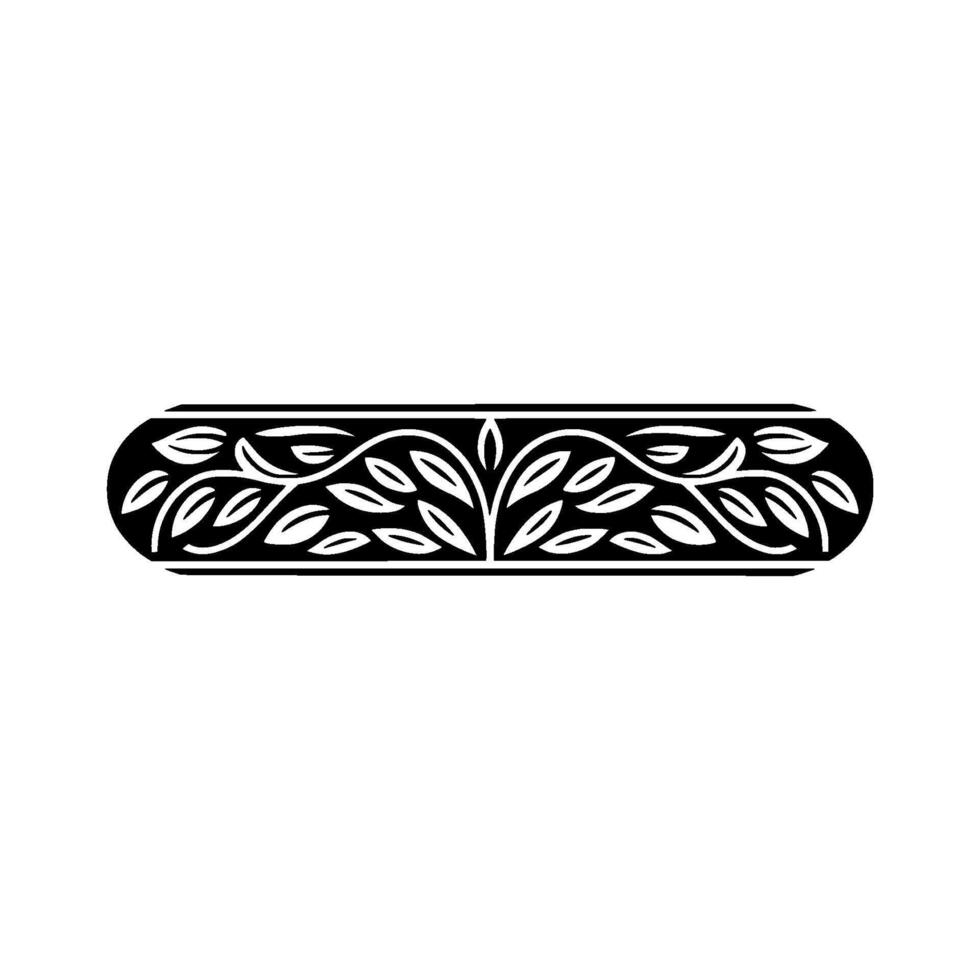 Decorative Floral Border- in Black and White vector