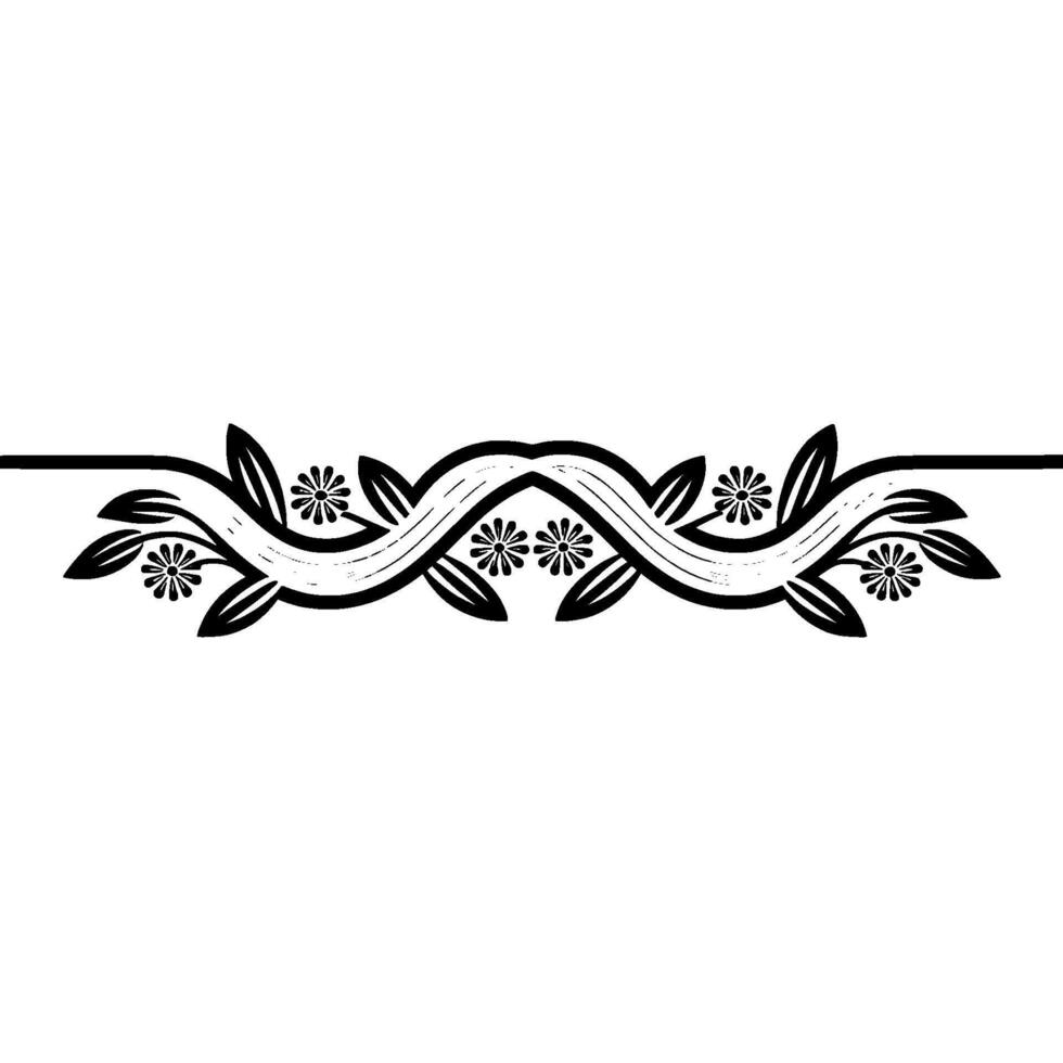 Elegant Black Gray Floral Border vector