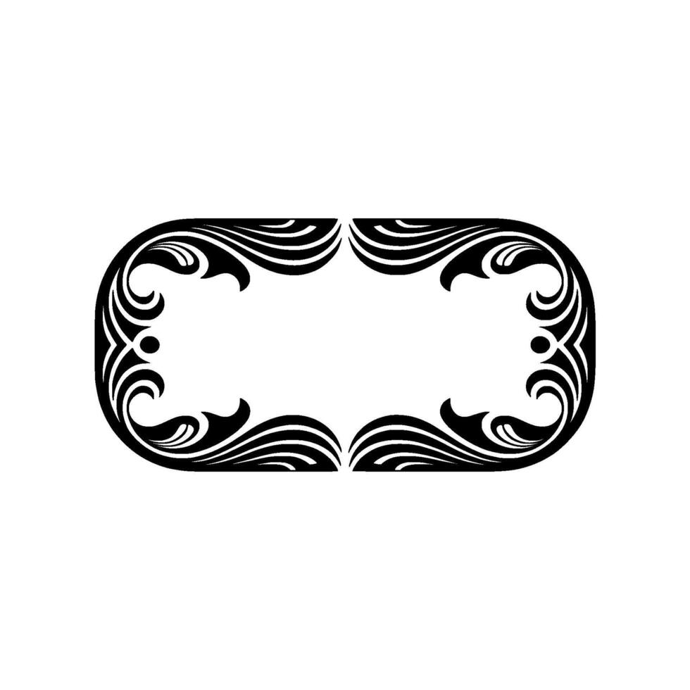 Elegant Black and White Floral Frame for Designs vector