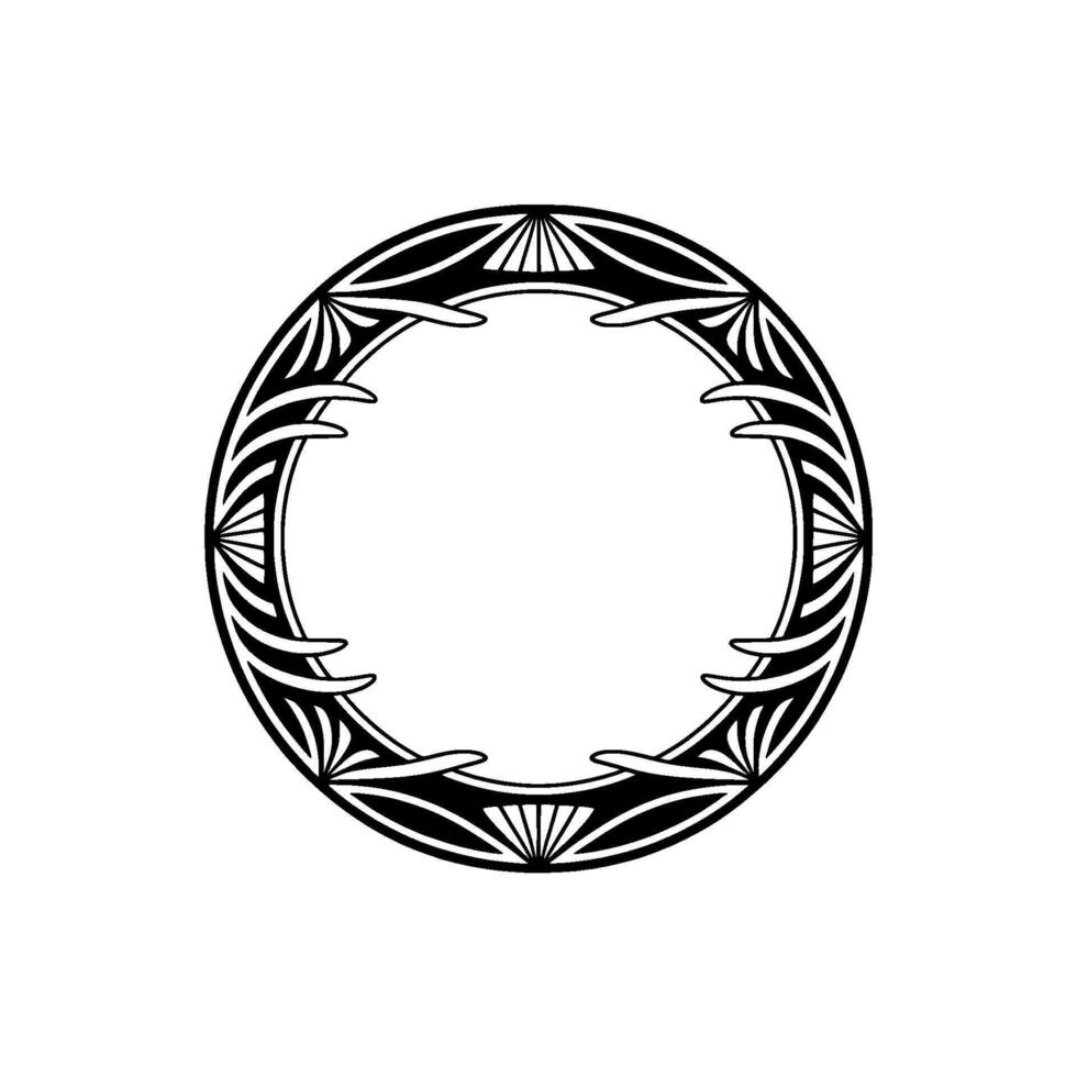 Art Deco Circle Frame - Elegant Black and White vector
