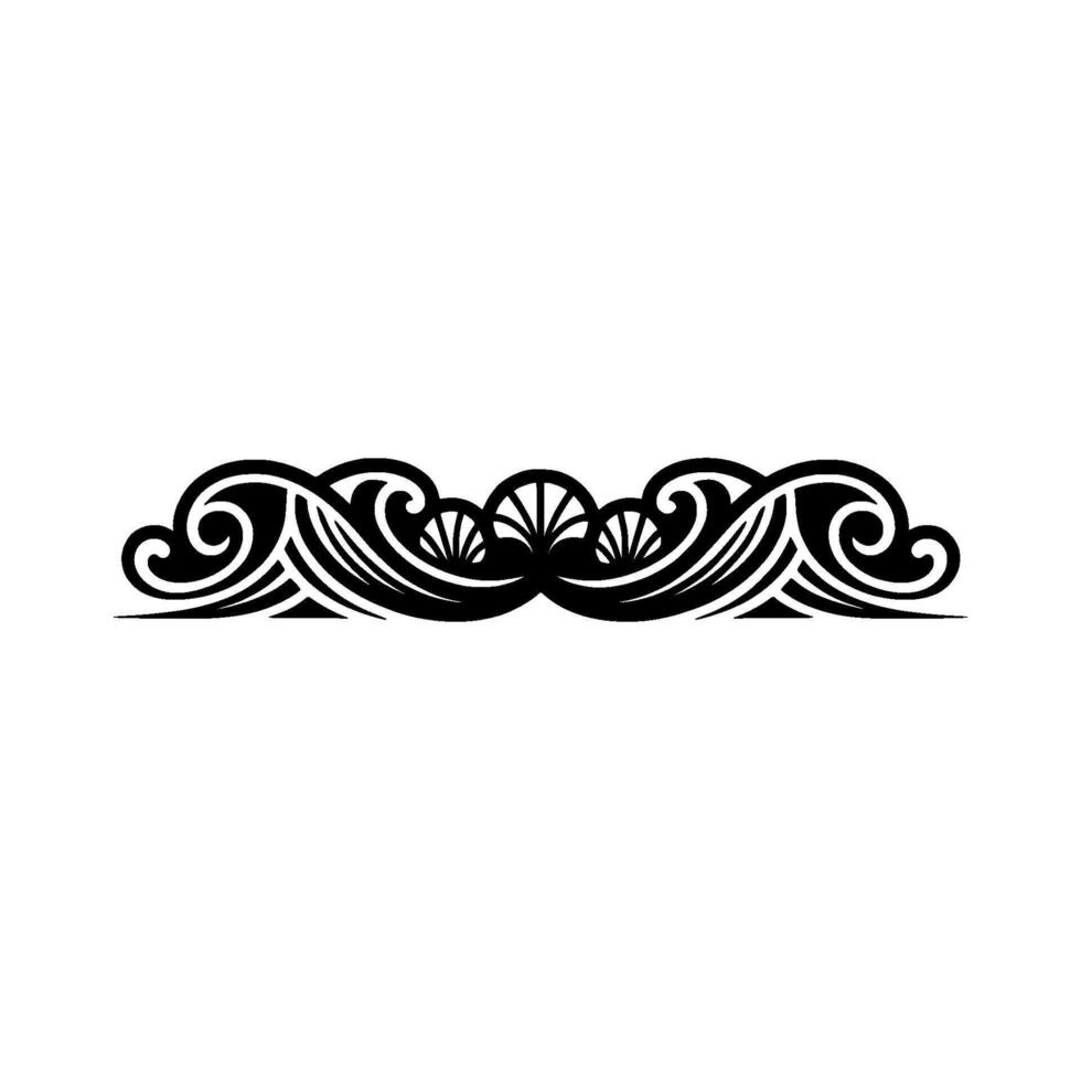 Decorative Black and White Swirl Ornament Element vector