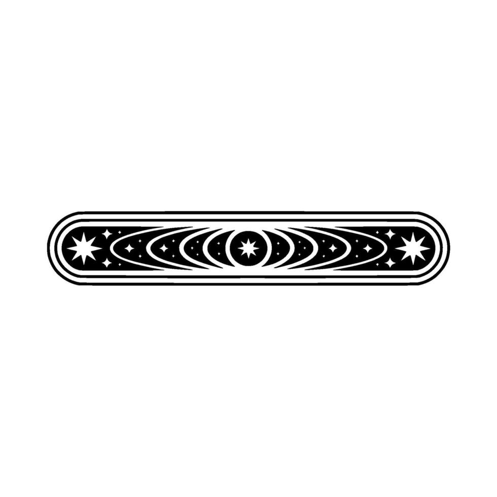 Celestial Border - Geometric Black White Illustration for vector