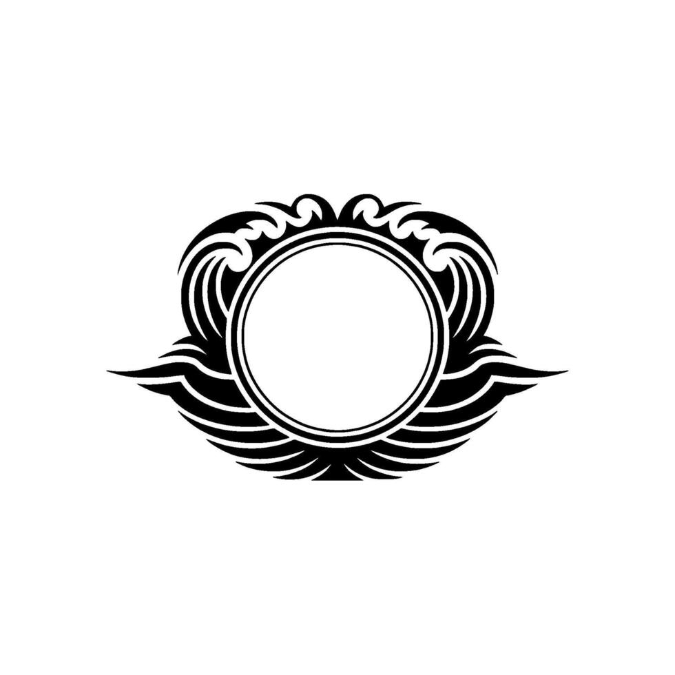 Elegant Black and White Ornamental Frame with Circle vector