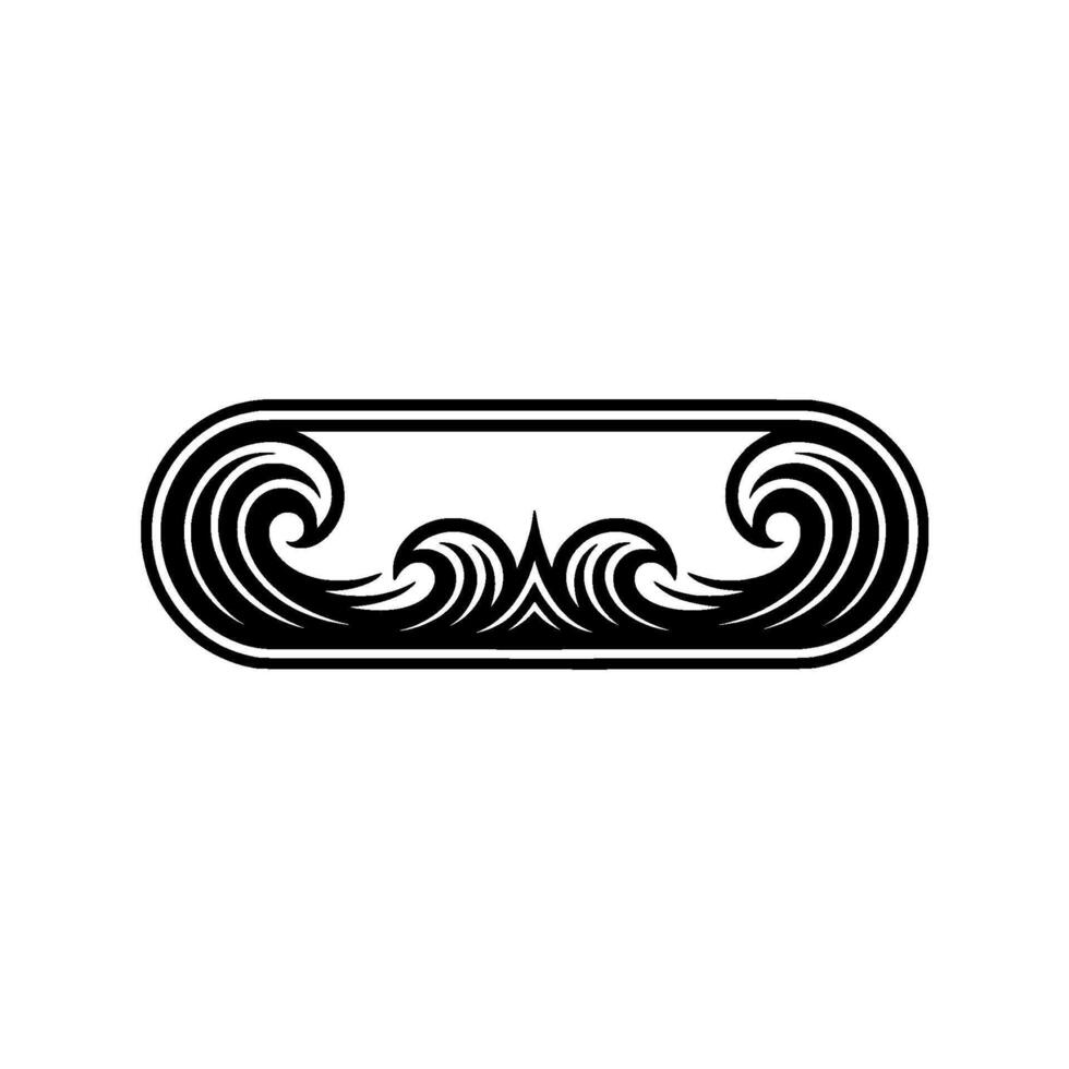 Elegant Decorative Frame with Swirls, Black White vector