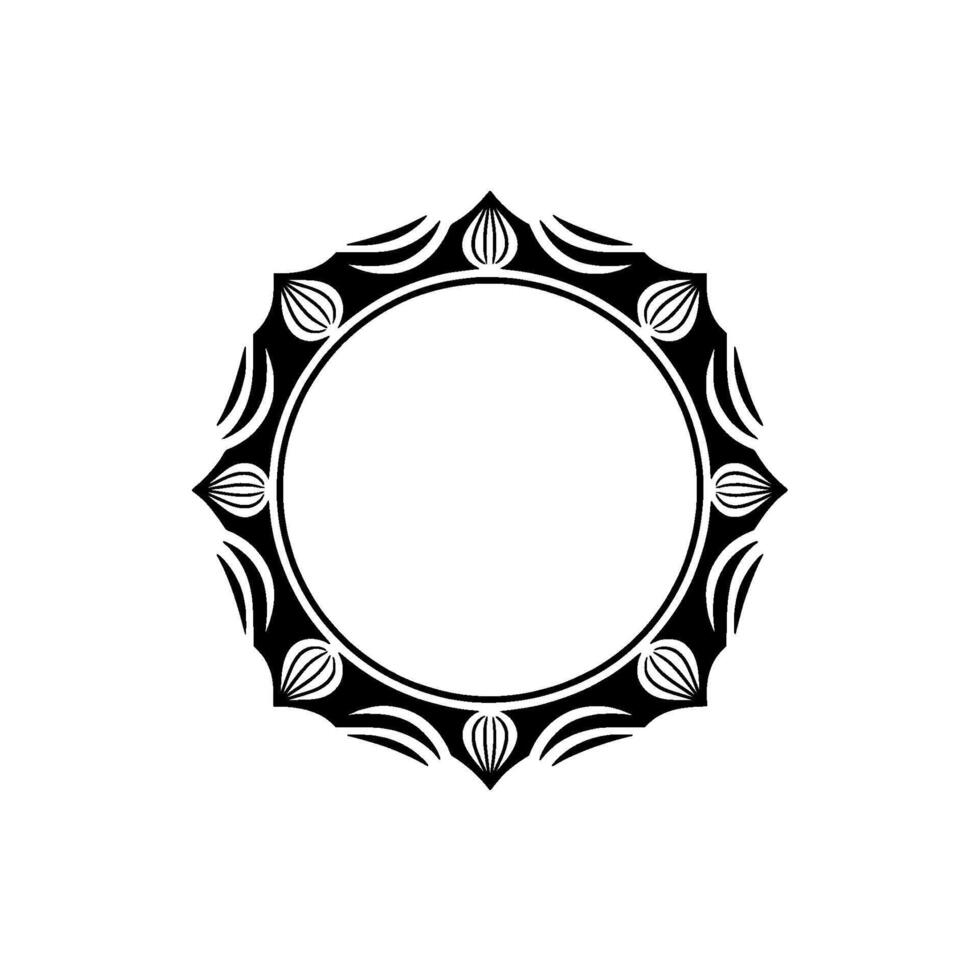Black Floral Ornamental Frame on White Background vector