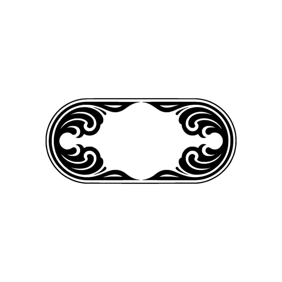 Elegant Black and White Ornamental Oval Frame vector