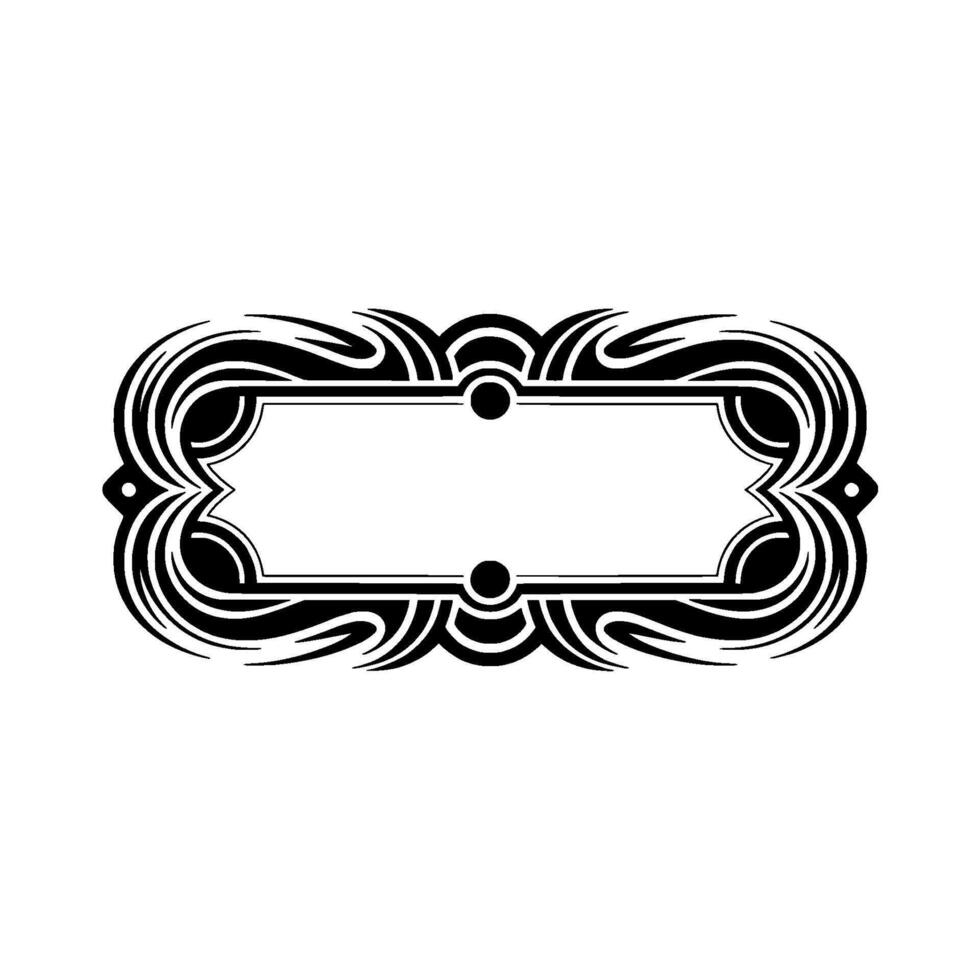 Elegant Black White Ornament Frame for Labels or Elements vector