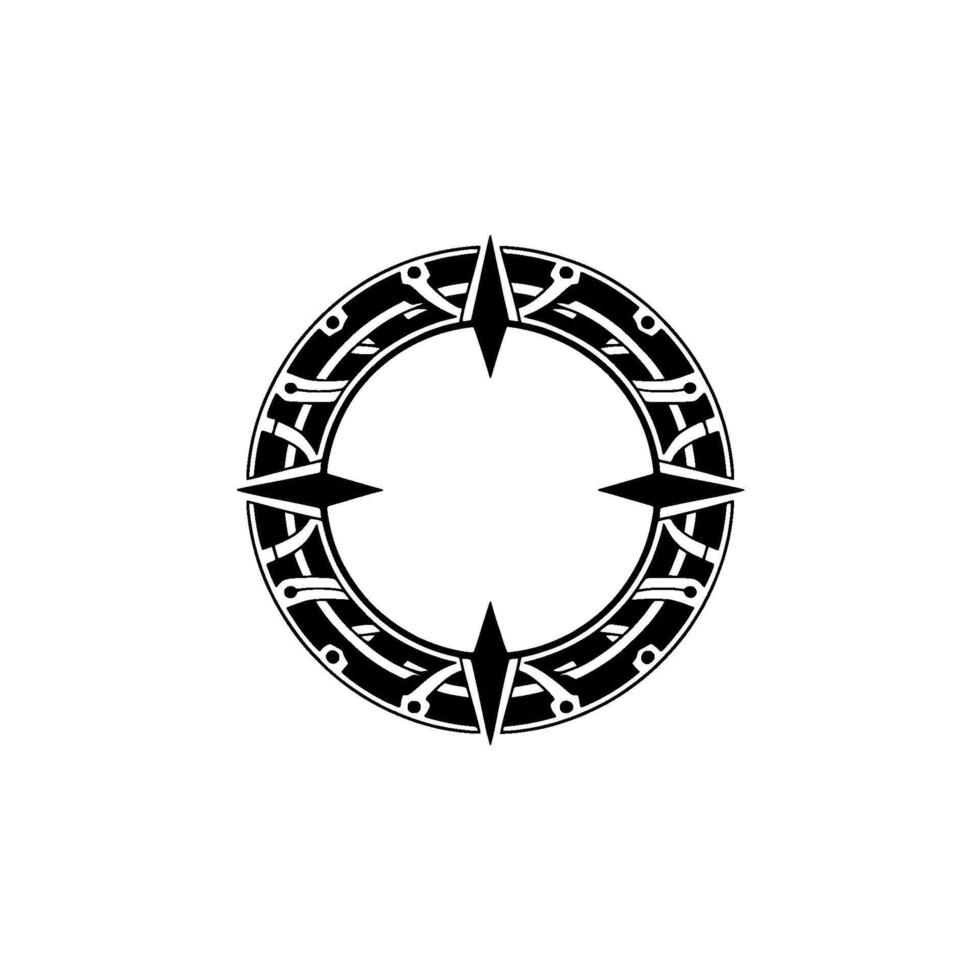 Celtic Compass Black and Silver Ornamental Illustration vector