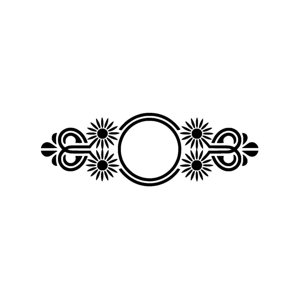 Elegant Floral Frame Border , Black and White, Minimalist vector
