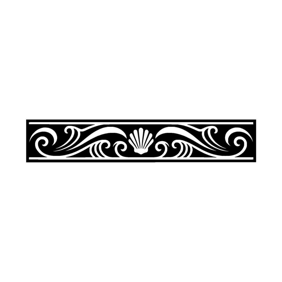 Decorative Seashell and Wave Border Element, Illustration vector