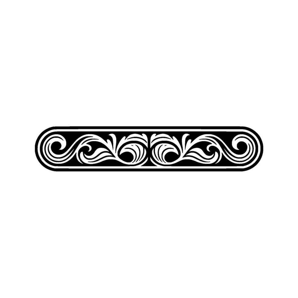 Decorative Scroll Border Element, Black and White, Elegant vector