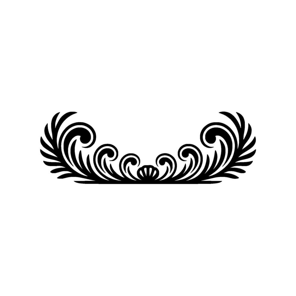 Elegant Black Flourish, Element on White Background vector