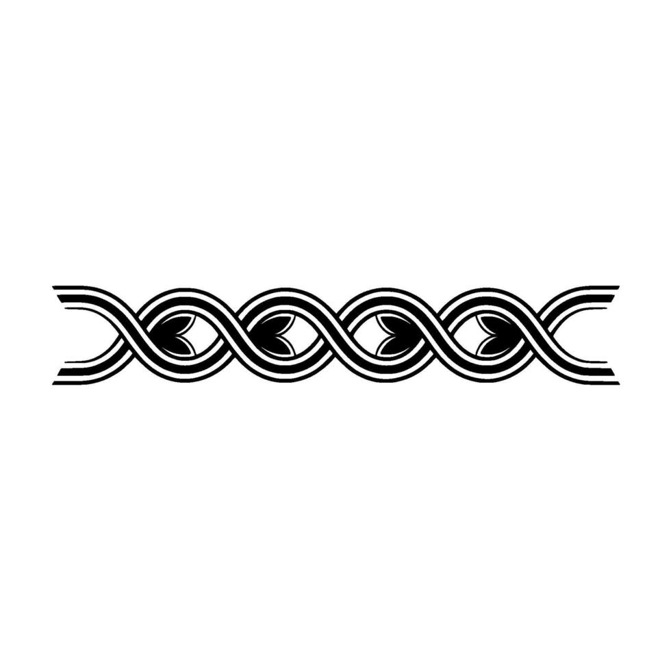 Ornamental Line Art Border Black White Abstract , Floral Accents vector