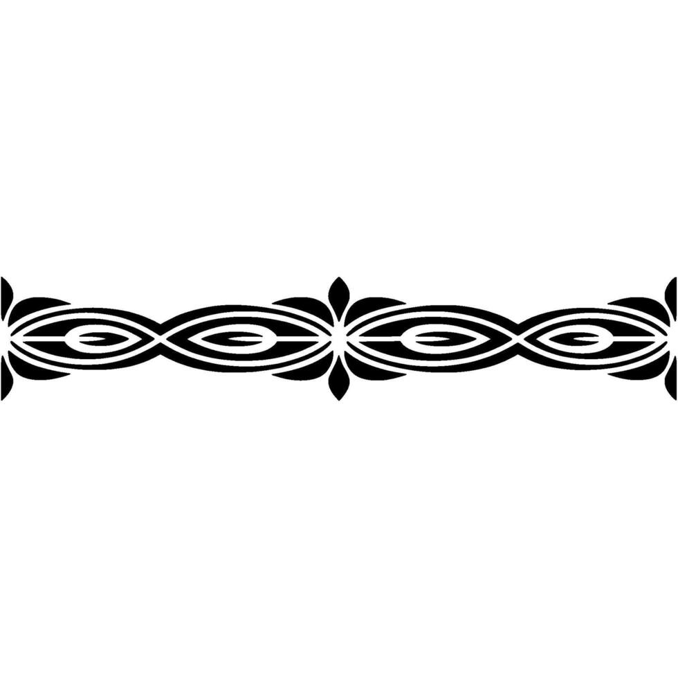 Ornate Black Border Element on White, Decorative , Minimalist vector