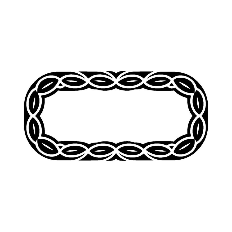 Minimalist Decorative Frame, Black and White, Geometric Pattern vector