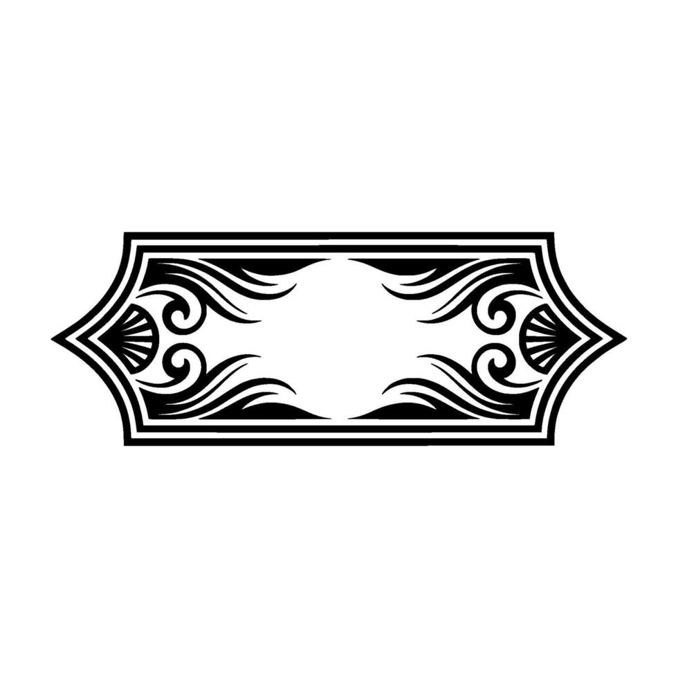 Elegant Art Deco Decorative Frame - Monochrome Ornament on White Background vector