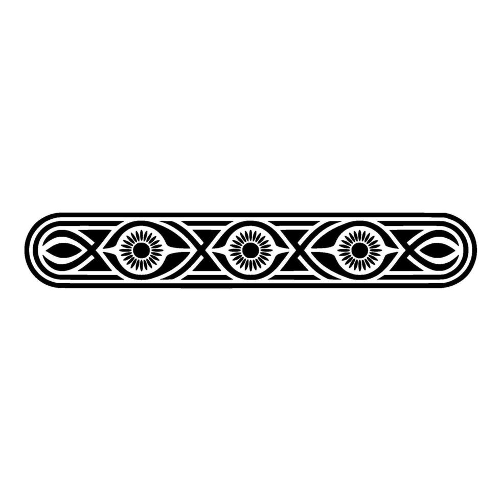 Geometric Eye Pattern Black and White Decorative Border Element vector