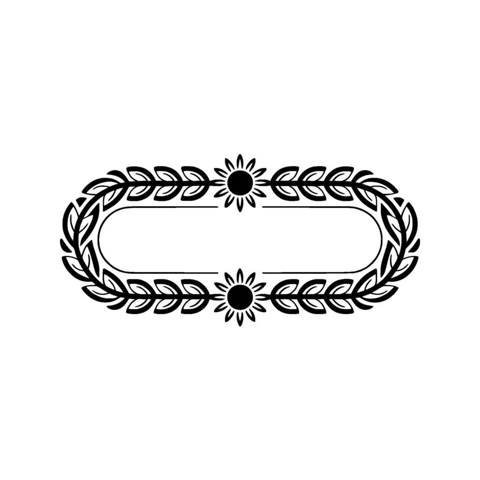 Elegant Black Floral Frame with Sunflowers on White Background vector