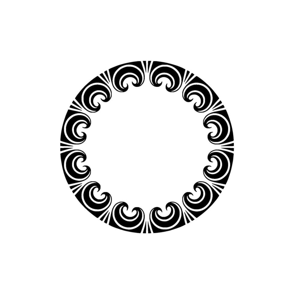 Black and White Circular Ornamental Border vector