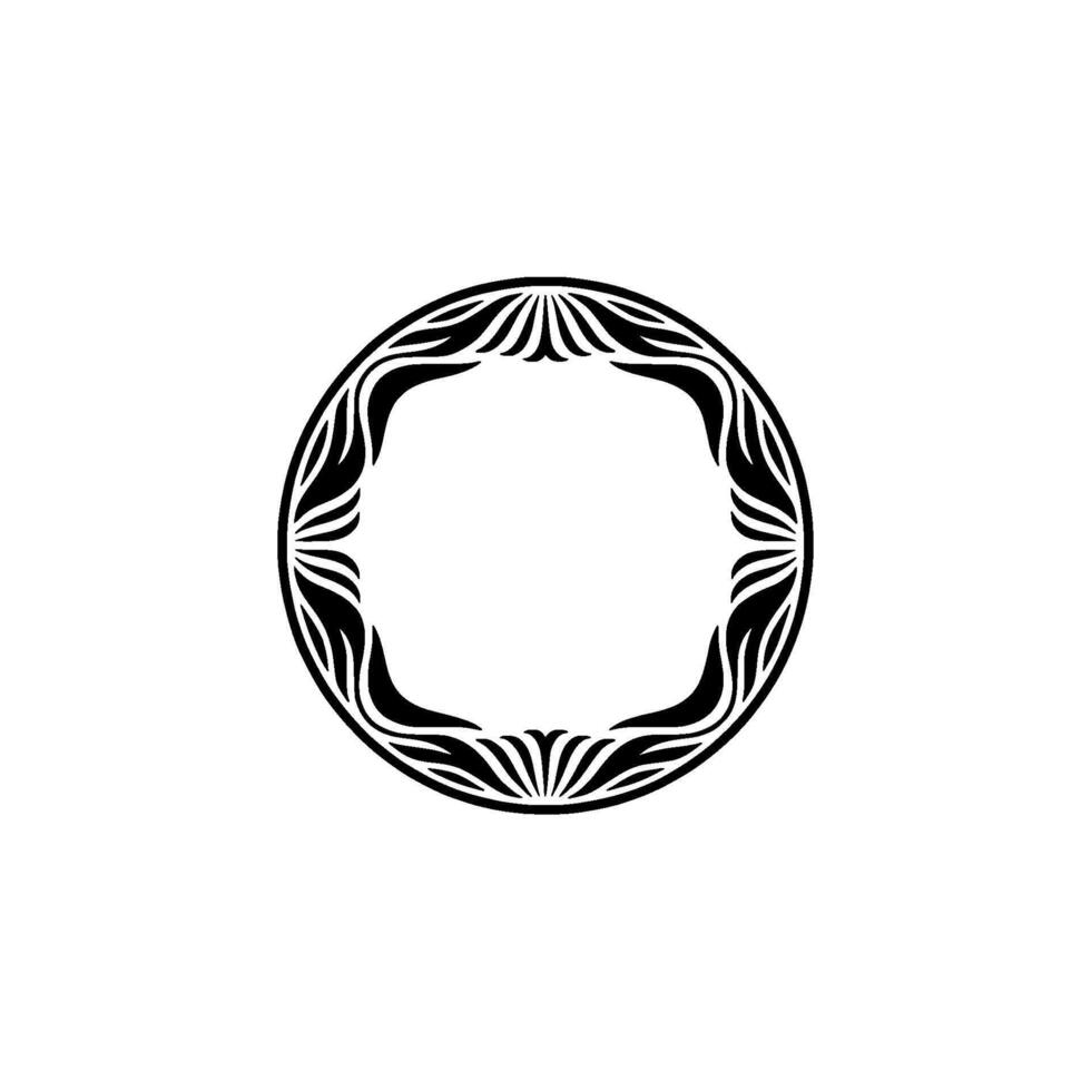 Black and White Decorative Circle Frame, Elegant Minimalist vector