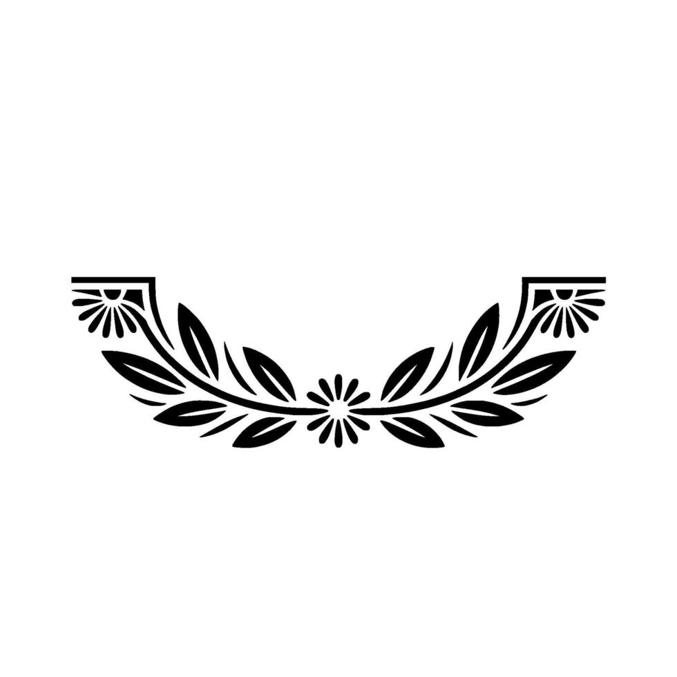 Elegant Floral Arch - Decorative Element, Black White vector